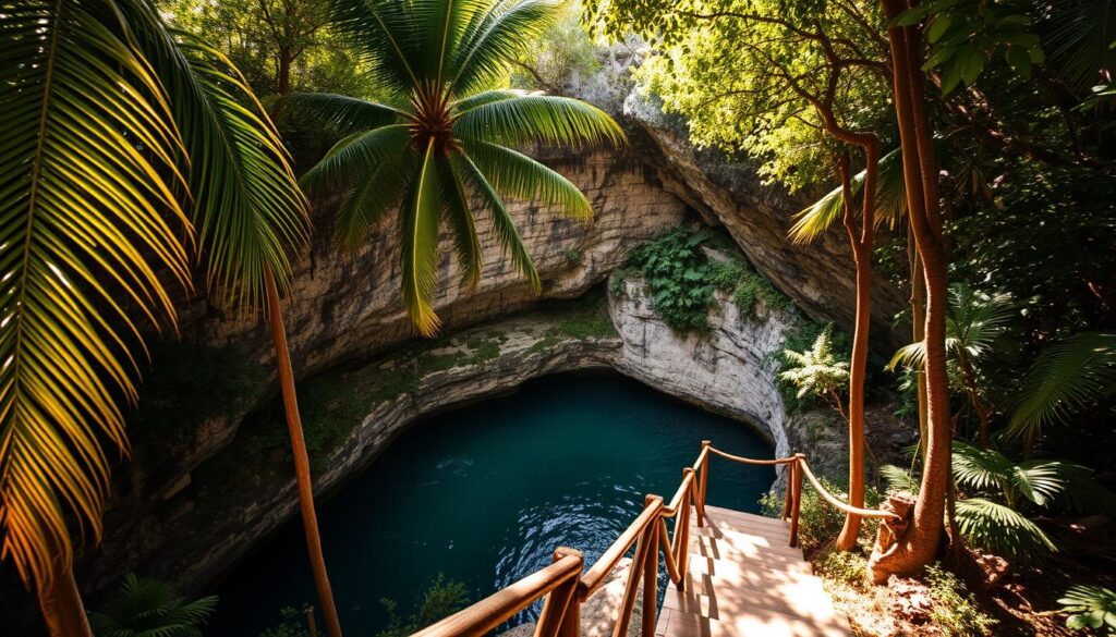 cave entrance cenote tulum