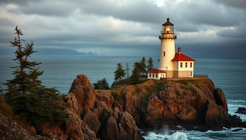 lighthouse on the Pacific Northwest coast